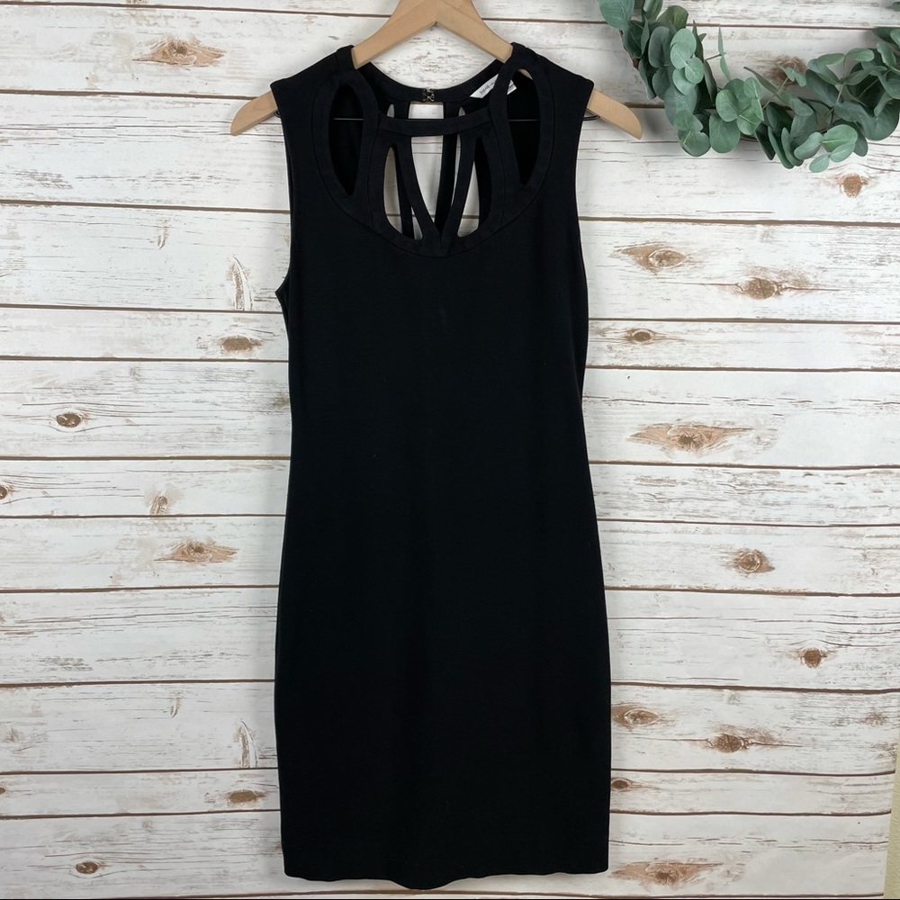 Diane Von Furstenberg Black Sleeveless Cutout Bodycon Dress